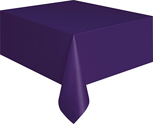0011179050888 - DEEP PURPLE PLASTIC TABLE COVER, 54 BY 108-INCH