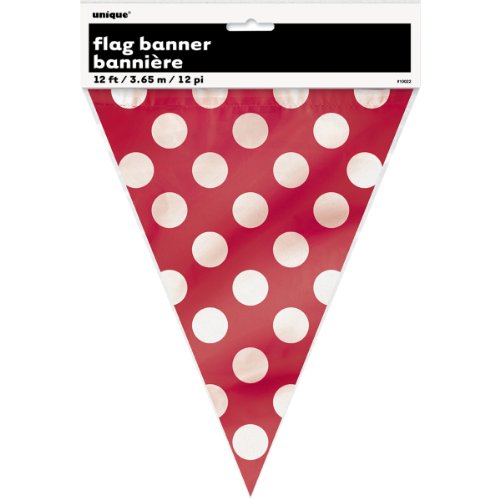 0011179100224 - RED POLKA DOT FLAG BANNER, 12'