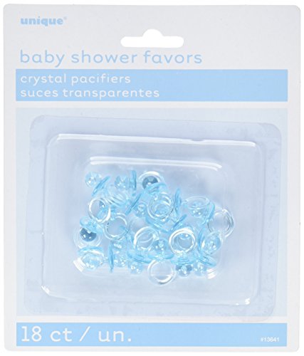 0011179136414 - BLUE BABY PACIFIER PARTY FAVORS - 18 COUNT BLUE