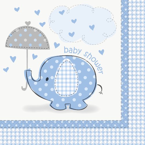 0011179416929 - BLUE ELEPHANT BABY SHOWER LUNCHEON NAPKINS, 16CT