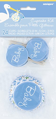 0011179471614 - BLUE STORK BABY SHOWER CUPCAKE KIT FOR 24