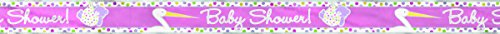 0011179471973 - 12FT FOIL PINK STORK BABY SHOWER BANNER