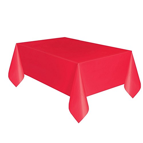 0011179503537 - RED PLASTIC TABLECLOTH, 108 X 54
