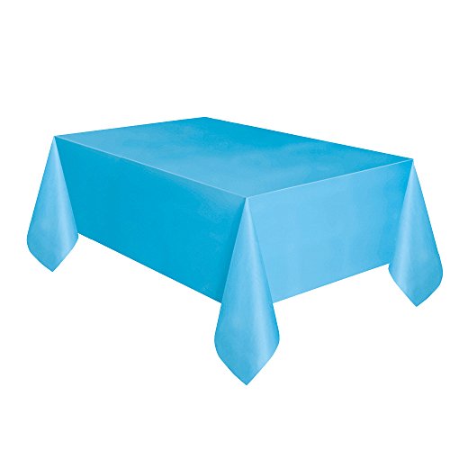 0011179503636 - PLASTIC TABLECLOTH, 54 BY 108-INCH, LIGHT BLUE