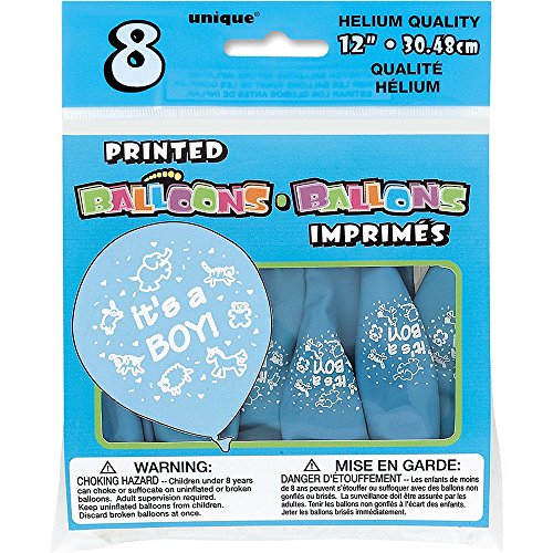 0011179546268 - LATEX BLUE IT'S A BOY BABY SHOWER BALLOONS, 8CT