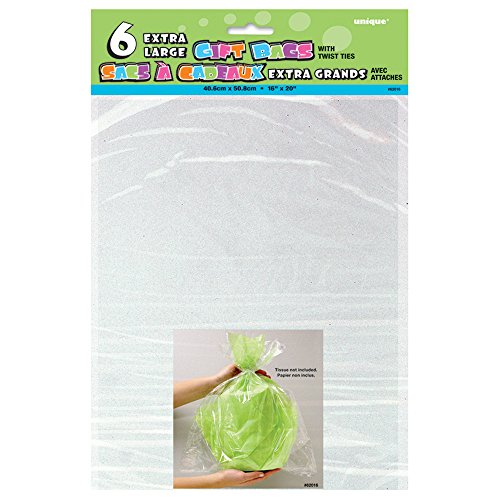 0011179620166 - LARGE CLEAR CELLOPHANE BAGS, 6CT