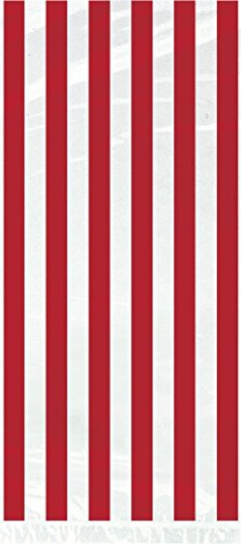 0011179625109 - RED STRIPED CELLOPHANE BAGS, 20CT