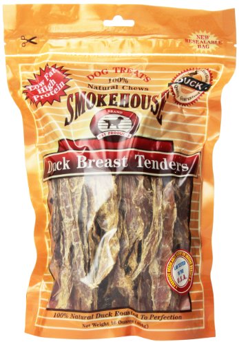 1122144107816 - SMOKEHOUSE 100-PERCENT NATURAL DUCK BREAST TENDERS DOG TREATS, 16-OUNCE
