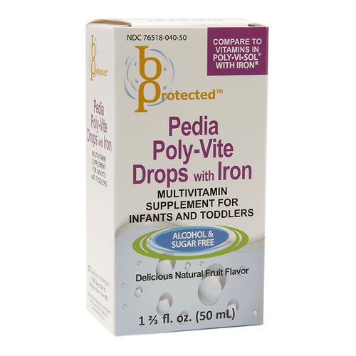 1122144111844 - BPROTECTED PEDIA POLY VITE DROPS WITH IRON MULTIVITAMIN FOR INFANTS & TODDLERS, NATURAL FRUIT 1.67 OZ (50 ML)