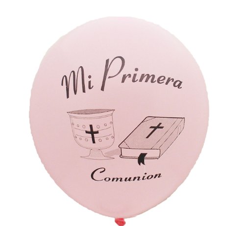 0011257091116 - COMMUNION  MI PRIMERA COMUNION  BALLOONS 12 - PINK (36 CT)