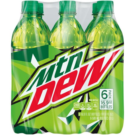 0113102819248 - MOUNTAIN DEW SODA, 16.9 FL OZ, 6 COUNT (PACK OF 4)