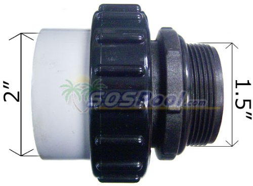 0011321931003 - PVC REPLACEMENT 1.5IN MIP X 2INS LONG UNION S-S