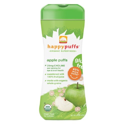 1144144110504 - HAPPY PUFFS ORGANIC FINGER FOOD FOR BABIES, APPLE 2.1 OZ (60 G)