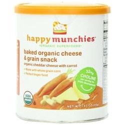 1144155103113 - HAPPY BABY MUNCHIES - CHEDDAR CHEESE WITH CARROTS PACK OF 3
