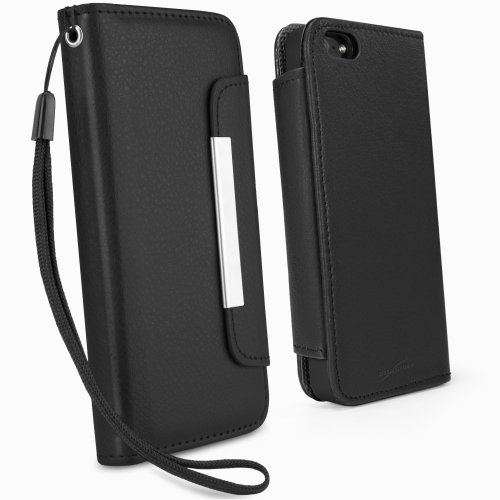 0011540064117 - IPHONE 5 CASE, BOXWAVE® SYNTHETIC LEATHER WRISTLET W/ FASHIONABLE DESIGN FOR APPLE IPHONE 5, 5S - NERO BLACK