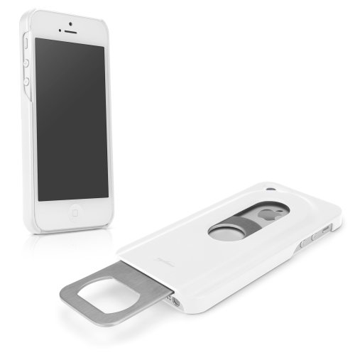 0011540847727 - IPHONE 5 CASE, BOXWAVE® NOVELTY PHONE COVER WITH RETRACTABLE BOTTLE OPENER FOR APPLE IPHONE 5, 5S - WINTER WHITE