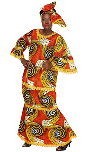 0011542388495 - AFRICAN PLANET WOMEN'S THREE PIECE AFRO-CENTRIC OUTFIT HOURGLASS SKIRT BUBA GELE