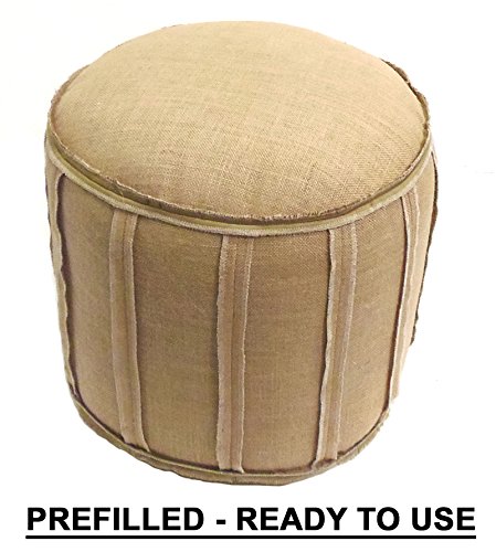 0011631200998 - COTTON CRAFT - RUSTIC JUTE BURLAP PATCH POUF - NATURAL - FLOOR OTTOMAN - 100% JUTE FABRIC - LOVINGLY HANDMADE BY SKILLED ARTISANS BY PATCHING TOGETHER STRIPS OF NATURAL JUTE - TRULY ONE OF A KIND SEATING - 20 DIAMETER X 14 HIGH