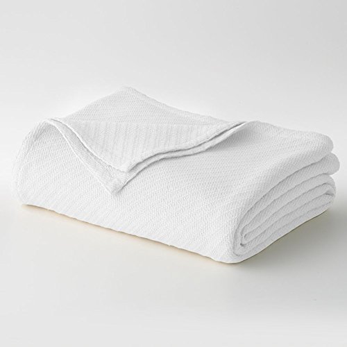 0011631504713 - COTTON CRAFT - 100% SOFT PREMIUM COTTON THERMAL BLANKET - FULL/QUEEN WHITE - SNUGGLE IN THESE SUPER SOFT COZY COTTON BLANKETS - PERFECT FOR LAYERING ANY BED. WILL PROVIDE COMFORT AND WARMTH FOR YEARS - EASY CARE MACHINE WASH
