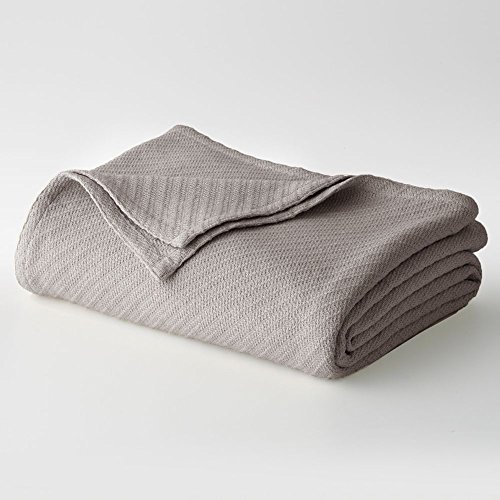 0011631504775 - COTTON CRAFT - 100% SOFT PREMIUM COTTON THERMAL BLANKET - FULL/QUEEN GREY - SNUGGLE IN THESE SUPER SOFT COZY COTTON BLANKETS - PERFECT FOR LAYERING ANY BED. WILL PROVIDE COMFORT AND WARMTH FOR YEARS - EASY CARE MACHINE WASH