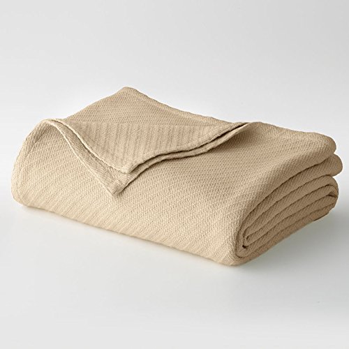 0011631504812 - COTTON CRAFT - 100% SOFT PREMIUM COTTON THERMAL BLANKET - KING BEIGE - SNUGGLE IN THESE SUPER SOFT COZY COTTON BLANKETS - PERFECT FOR LAYERING ANY BED. WILL PROVIDE COMFORT AND WARMTH FOR YEARS - EASY CARE MACHINE WASH
