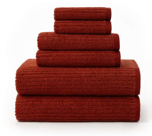 0011631733762 - COTTON CRAFT QUICK DRY 6 PIECE TOWEL SET, RED SPICE RAPID DRYING ENERGY EFFICIENT, 100% COTTON SUPER SOFT & ABSORBENT YARNS, EACH SET CONTAINS 2 BATH TOWELS 27X52, 2 HAND TOWELS 16X26, 2 WASH CLOTHS 12X12