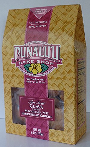 0011643090310 - PUNALU'U BAKE SHOP'S SUN SWEET GUAVA FLAVORED MACADAMIA NUT SHORTBREAD COOKIES, ALL NATURAL, 100% BUTTER, FRESHLY BAKED IN HAWAII, 6 OUNCE PACKAGE