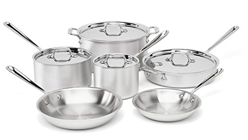 0011644700362 - ALL-CLAD 700362 MC2 PROFESSIONAL MASTER CHEF 2 STAINLESS STEEL TRI-PLY BONDED COOKWARE SET, 10-PIECE, SILVER