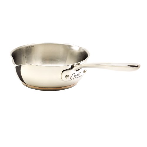 0011644893361 - EMERIL STAINLESS STEEL WITH COPPER DISHWASHER SAFE 1-QUART SAUCIER WITH POUR SPOUTS, SILVER