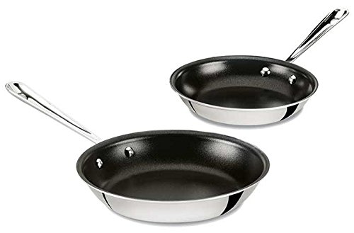 0011644905897 - ALL-CLAD 410810 NSR2 STAINLESS STEEL DISHWASHER SAFE OVEN SAFE NONTICK 8-INCH AND 10-INCH FRY PAN SET, 2-PIECE, BLACK