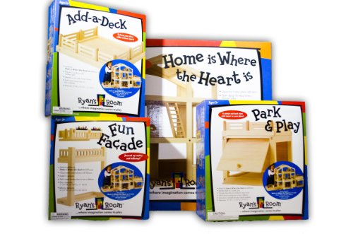 0011711162857 - BUNDLE OF RYAN'S ROOM HOME IS WHERE THE HEART IS DOLLHOUSE, FUN FACADE, PARK AND GARAGE AND ADD A DECK