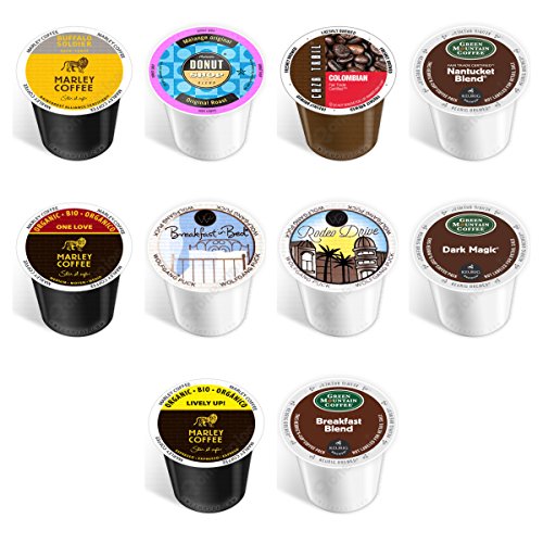 0011711854554 - 10-COUNT - NEW REGULAR COFFEE VARIETY PACK FOR KEURIG® 2.0 BREWERS - FEATURING WP BREAKFAST IN BED, WP RODEO DRIVE, MARLEYS ONE LOVE, LIVELY UP, BUFFALO SOLDIER, CAZA TRAIL COLOMBIAN, AUTHENTIC DONUT SHOP