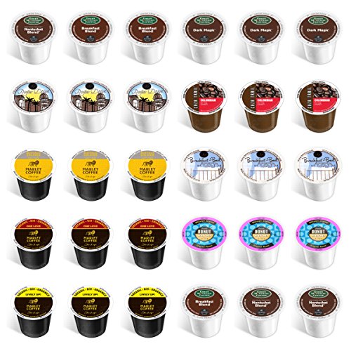 0011711854578 - 30-COUNT - NEW REGULAR COFFEE VARIETY PACK FOR KEURIG® 2.0 BREWERS - FEATURING WP BREAKFAST IN BED, WP RODEO DRIVE, MARLEYS ONE LOVE, LIVELY UP, BUFFALO SOLDIER, CAZA TRAIL COLOMBIAN, AUTHENTIC DONUT SHOP