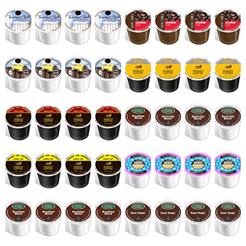 0011711854592 - 40-COUNT - NEW REGULAR COFFEE VARIETY PACK FOR KEURIG® 2.0 BREWERS - FEATURING WP BREAKFAST IN BED, WP RODEO DRIVE, MARLEYS ONE LOVE, LIVELY UP, BUFFALO SOLDIER, CAZA TRAIL COLOMBIAN, AUTHENTIC DONUT SHOP