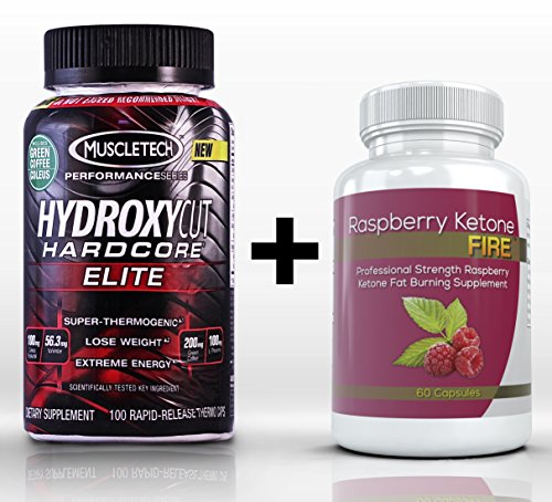 0011711884148 - HYDROXYCUT HARDCORE ELITE (100 CAPSULES) & RASPBERRY KETONE FIRE (60 CAPSULES) - SYNERGISTIC WEIGHT LOSS COMBINATION FOR ACCELERATED BODY FAT REDUCTION