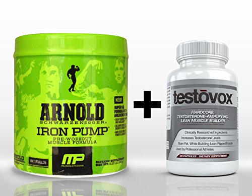 0011711884384 - IRON PUMP (30 SERVINGS) & TESTOVOX (60 CAPSULES) - HIGH PERFORMANCE MUSCLE BUILDING COMBINATION. PROFESSIONAL STRENGTH PRE WORKOUT BODYBUILDING SUPPLEMENT STACK (WATERMELON)