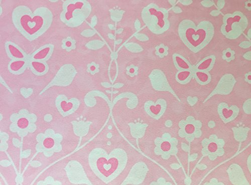 0011711910663 - MAGGIE MILLER TWIN 3PC SHEET SET GIRL HEARTS & FLOWERS ON PINK