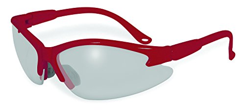 0011711951314 - SPECIALIZED SAFETY PRODUCTS COLUMBIA RED I/O 95131 UNISEX SAFETY GLASSES WITH RED FRAMES AND TINTED INDOOR/OUTDOOR SHATTERPROOF LENSES