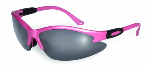 0011711951437 - SPECIALIZED SAFETY PRODUCTS COLUMBIA MET PINK SM 95143 WOMEN'S SAFETY GLASSES WITH METALLIC PINK FRAMES AND SMOKED SHATTERPROOF LENSES
