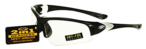 0011711953561 - SPECIALIZED SAFETY PRODUCTS ENTIAT 1.5 BLK CL A/F ENTIAT UNISEX 1.50 BIFOCAL/READER SAFETY GLASSES WITH BLACK FRAMES AND CLEAR ANTI-FOG LENSES, BLACK