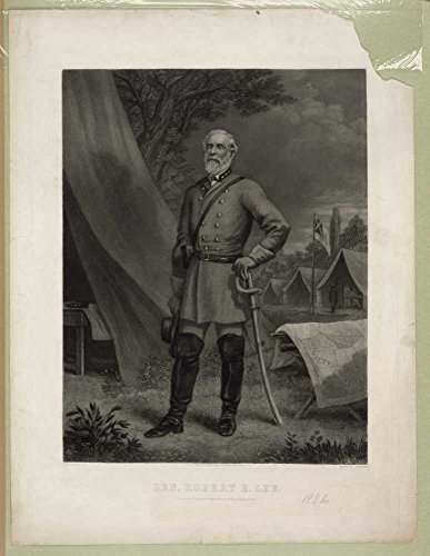 0011765404606 - 1867 PHOTO GEN. ROBERT E. LEE / PHOTOGRAHED BY BRADY, N.Y. ; ENGRAVED BY J.C. MCRAE, N.Y. GEN. ROBERT E. LEE, FULL-LENGTH PORTRAIT, STANDING IN CAMP, FACING LEFT; IN UNIFORM.