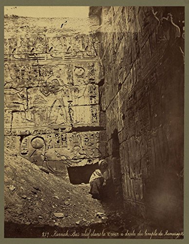 0011765432623 - 1867 PHOTO KARNAK. BAS-RELIEF DANS LA 2E COURÀ DROITE DU TEMPLE DE RAMESSES III / BONFILS. BAS-RELIEF ON SECTION OF THE TEMPLE OF RAMSES III. LOCATION: EGYPT, KARNAK