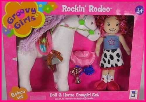 0011964432134 - GROOVY GIRLS ROCKIN' RODEO ELLIE MAE DOLL AND GIDDIE HORSE SET