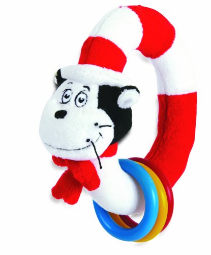 0011964445356 - MANHATTAN TOY DR. SEUSS CAT IN THE HAT TAKE AND SHAKE RING RATTLE AND TEETHER TOY