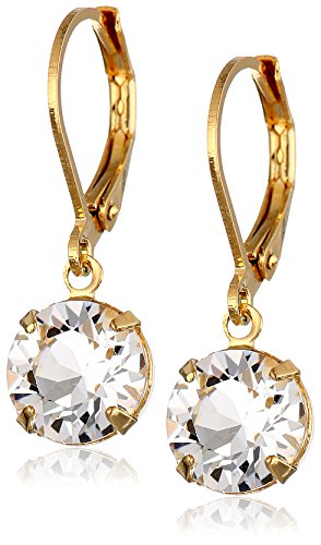 0011996250867 - 1928 JEWELRY 14K GOLD-DIPPED DANGLE DROP EARRINGS WITH SWAROVSKI CRYSTALS