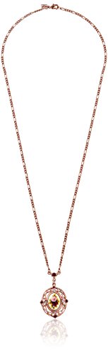 0011996512736 - 1928 JEWELRY VINTAGE-INSPIRED FLORAL MANOR HOUSE PENDANT NECKLACE ROSE GOLD-TONE NECKLACE, 28