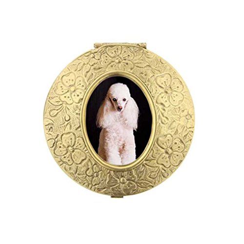 0011996672829 - 1928 JEWELRY GOLD TONE ROUND POODLE PILL BOX