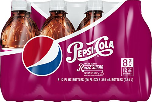 0012000006142 - PEPSI MADE WITH REAL SUGAR, WILD CHERRY BOTTLES (8 COUNT, 12 FL OZ EACH)