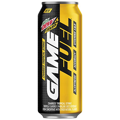 0012000180606 - MOUNTAIN DEW AMP GAME FUEL, CHARGED TROPICAL STRIKE, 16.9 FLUID OUNCE