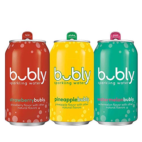 0012000191046 - BUBLY SPARKLING WATER, SUMMER VARIETY PACK (STRAWBERRY/PINEAPPLE/WATERMELON), 12 FL OZ. CANS (18 PACK)